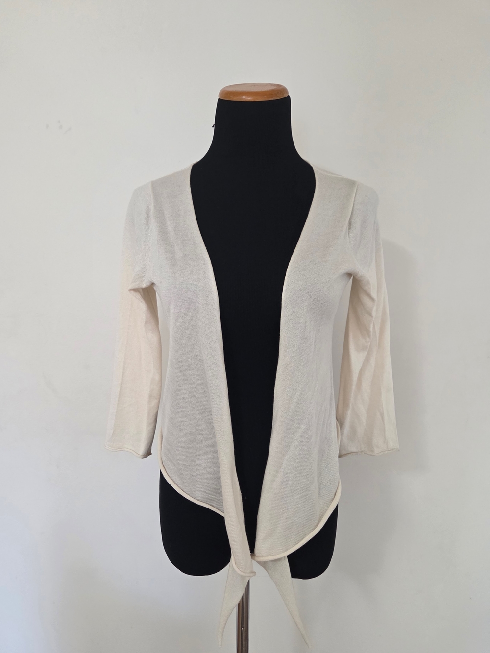 Banana Republic Women's Cream Silk Cashmere  Tie-Front Shrug Cardigan Size M - Picture 4 of 8